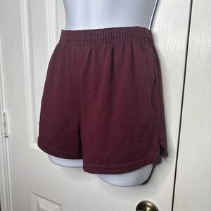 Soffe XS Burgundy Athletic Shorts Elastic Waist Casual Gym Lounge